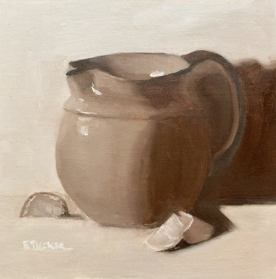 Umber Pitcher with Cut Lemons