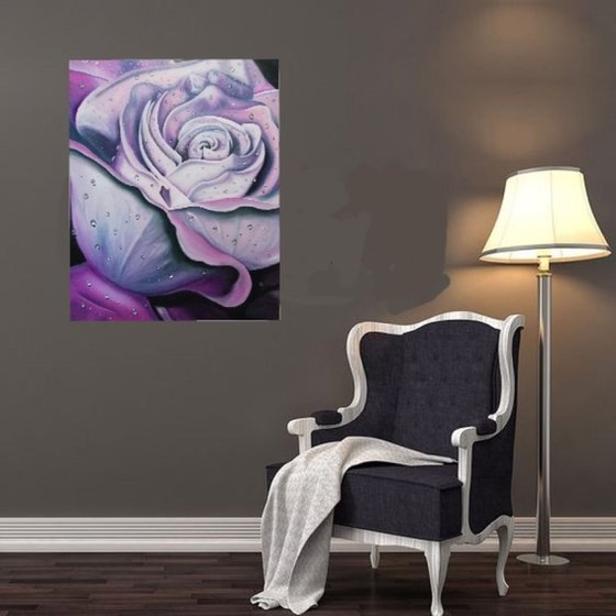 Rose of Marena, flower, canvas oriGinal oil art, floral painting, wall decor art, Gift for her