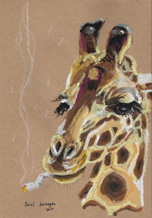 Smoking giraffe #3 by Pavel Kuragin
