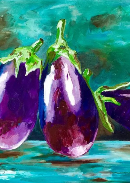 Aubergines. Still life. by Olga Koval