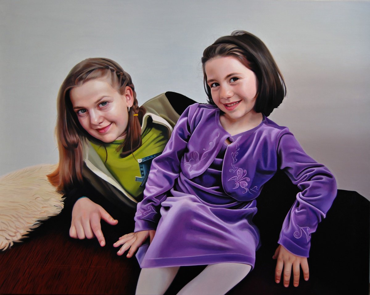 Photorealistic Portrait Oil Painting By Valeri Tsvetkov, 39 X 31", Portrait From Photo, Original Artwork