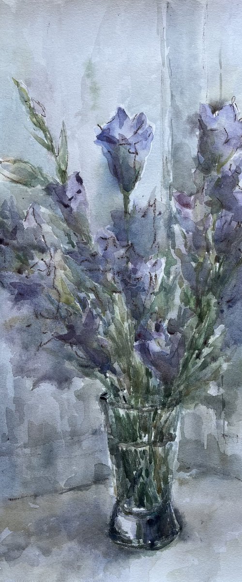 Blue bells 14,2x18,9 in by Elena Klyan