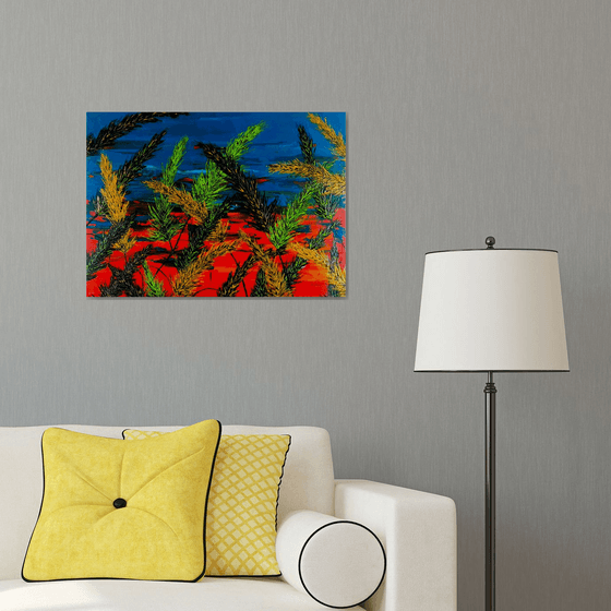 Grass And Turquoise Sky