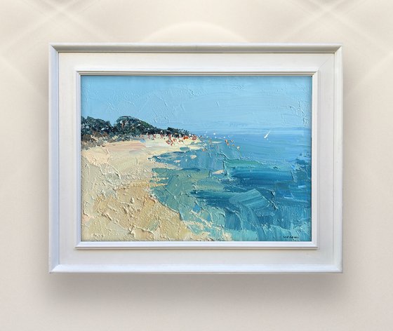 Impressionist Beach Oil Painting On Canvas