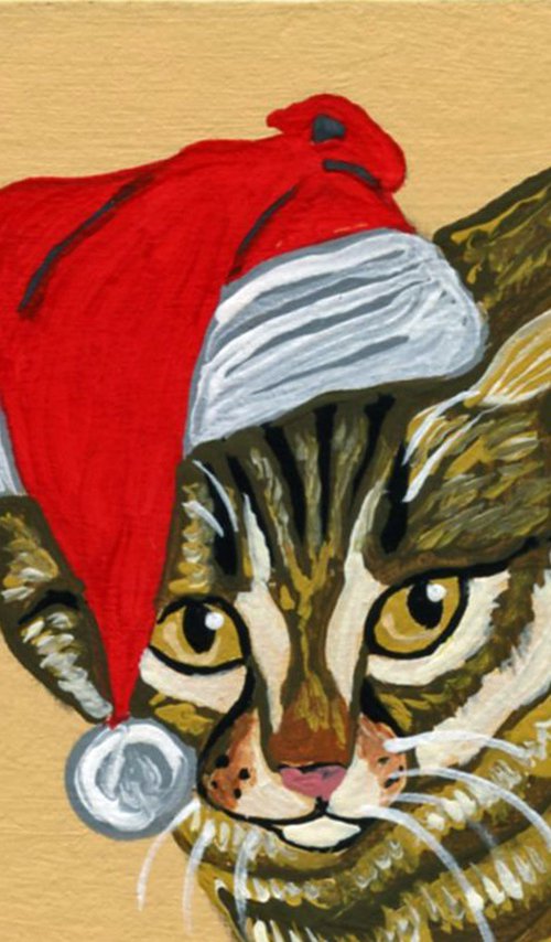 Brown Tabby Cat Pet Christmas by Carla Smale