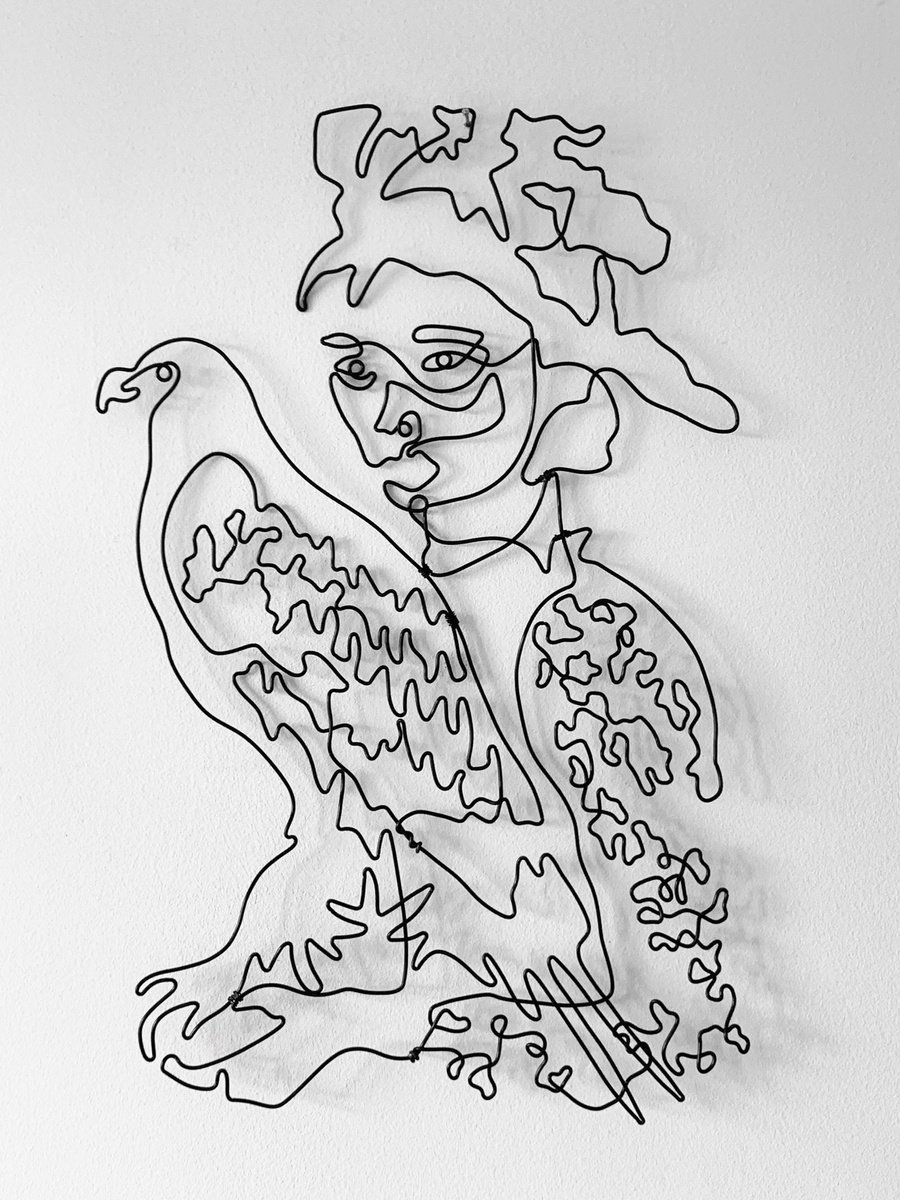 Illustrative Animal Sculpture By Jane Tilley, 13 X 20, Girl Of Prey, Original Artwork