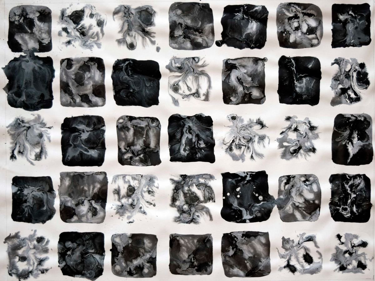 Abstract Acrylic Painting By Sumit Mehndiratta, 43 X 33", Untitled No. 5, Original Artwork