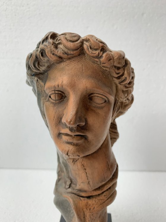 Apollo greek clay figure sculpture