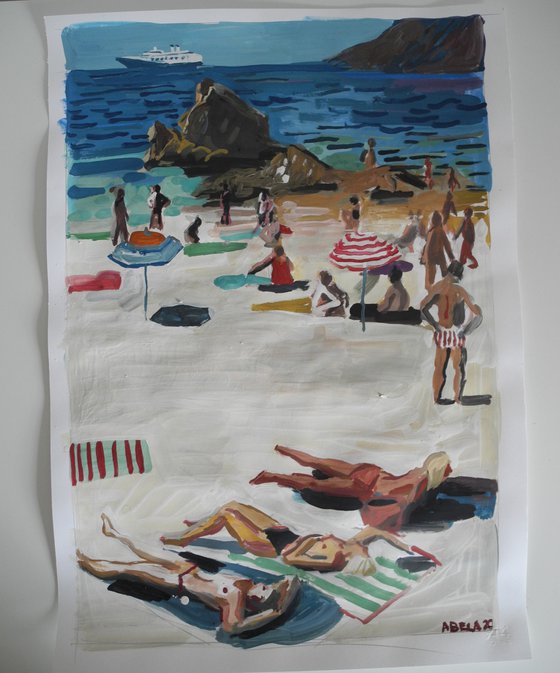 Mediterranean beach scene 2