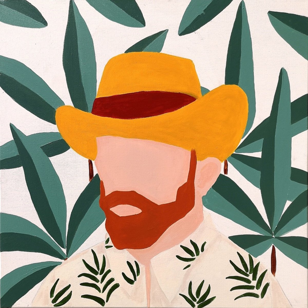 Van Gogh with Straw Hat and Hawaiian Shirt by Marisa An