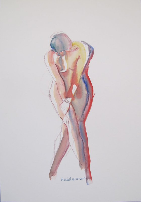 Standing female nude