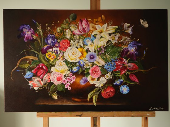 Flowers on Dark Background
