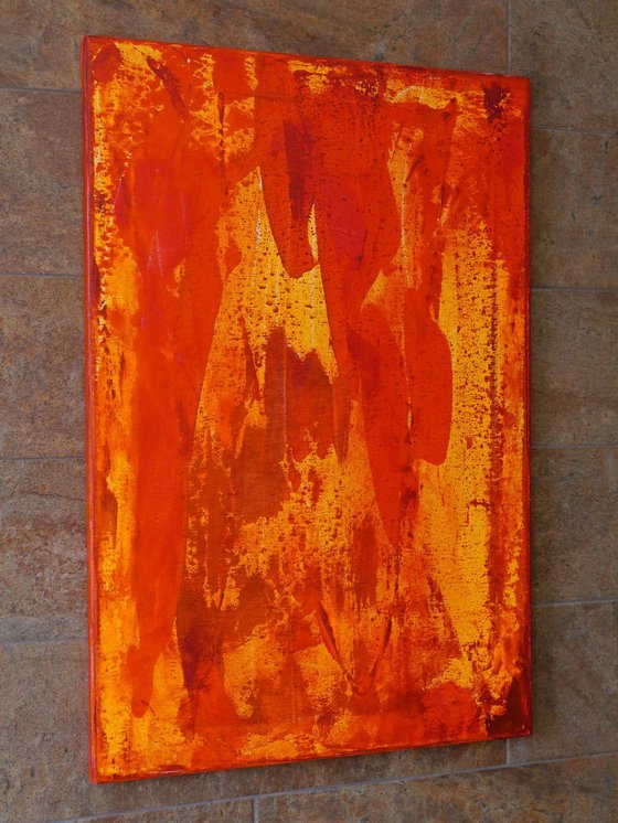 Abstraction #4 (rust) ORIGINAL PAINTING, PALETTE KNIFE GIFT MODERN URBAN ART OFFICE ART DECOR HOME DECOR GIFT IDEA