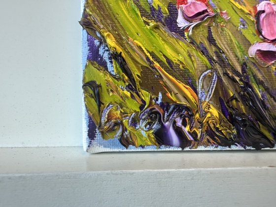 Pink clouds and pink flowers