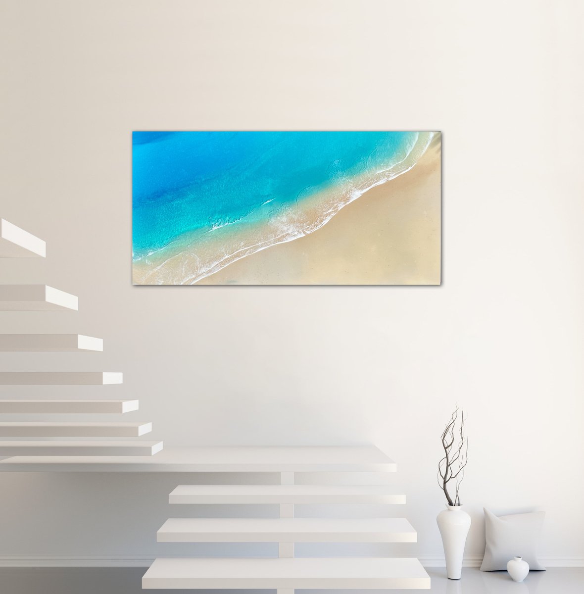 Welcome to my beach - ocean painting by Ana Hefco