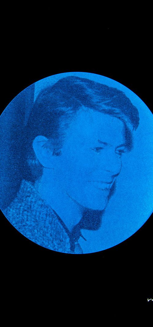 David Bowie Café Royal Foil - Electric Blue by Vincent McEvoy