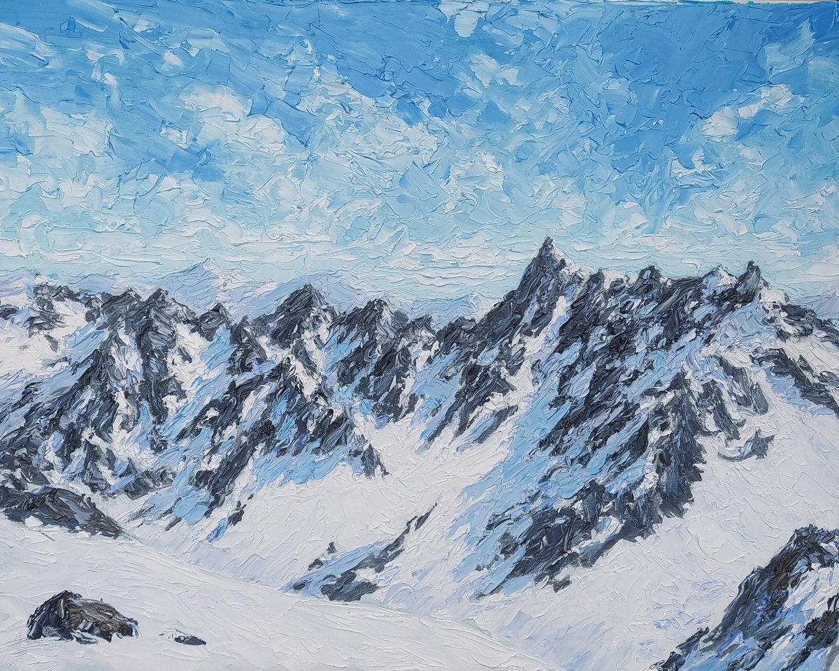 Oil Painting , Mountains Near Chamonix By Colin Ross Jack, 30 X 24, Artwork For Sale On Artfinder