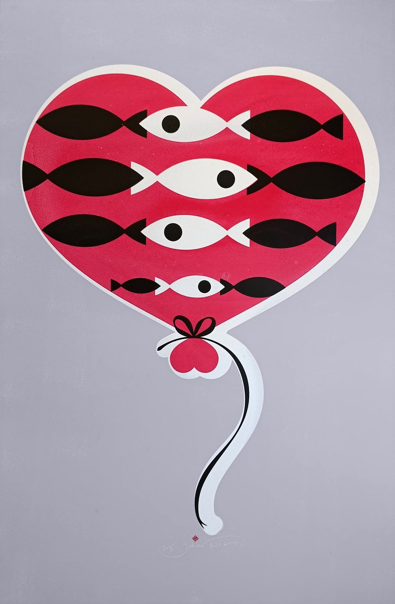 Graphic Animal Screenprint By Gokhan Okur, 25 X 38, Love, Original Artwork