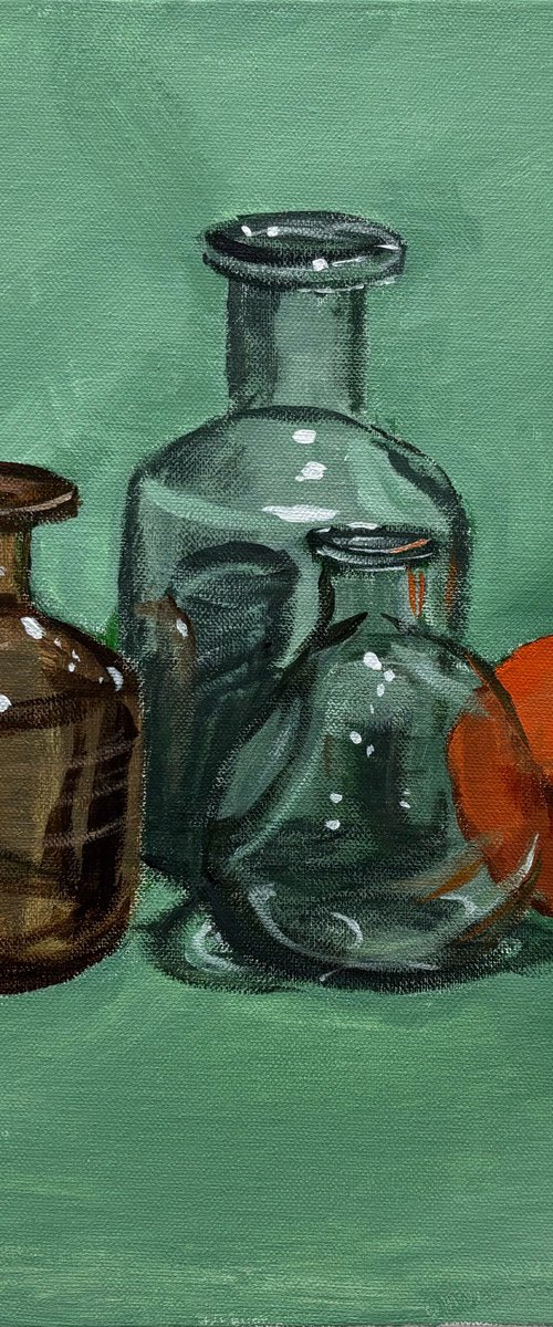 Still Life with Glass and Orange by Dmitry Fedorov