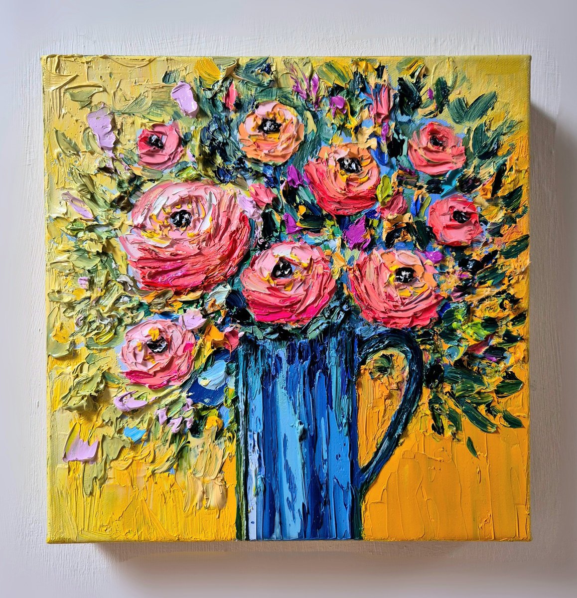 Golden Petals By Paige Castile, 12 X 12, Artwork For Sale On Artfinder