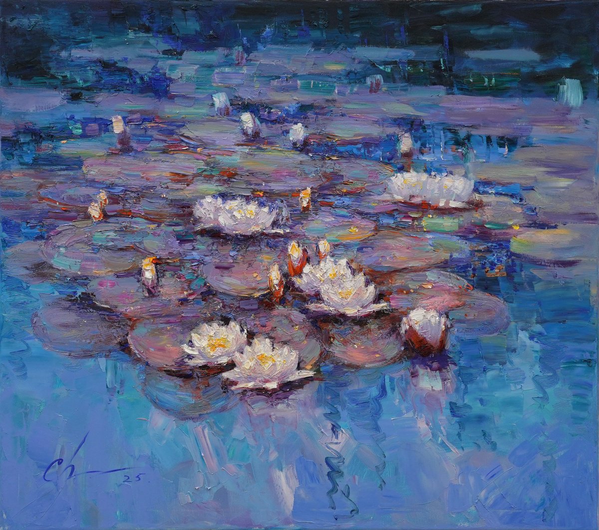 Impressionistic Botanical Oil Painting By Serhii Cherniakovskyi, 35 X 31", Surrounded By Magic, Original Artwork