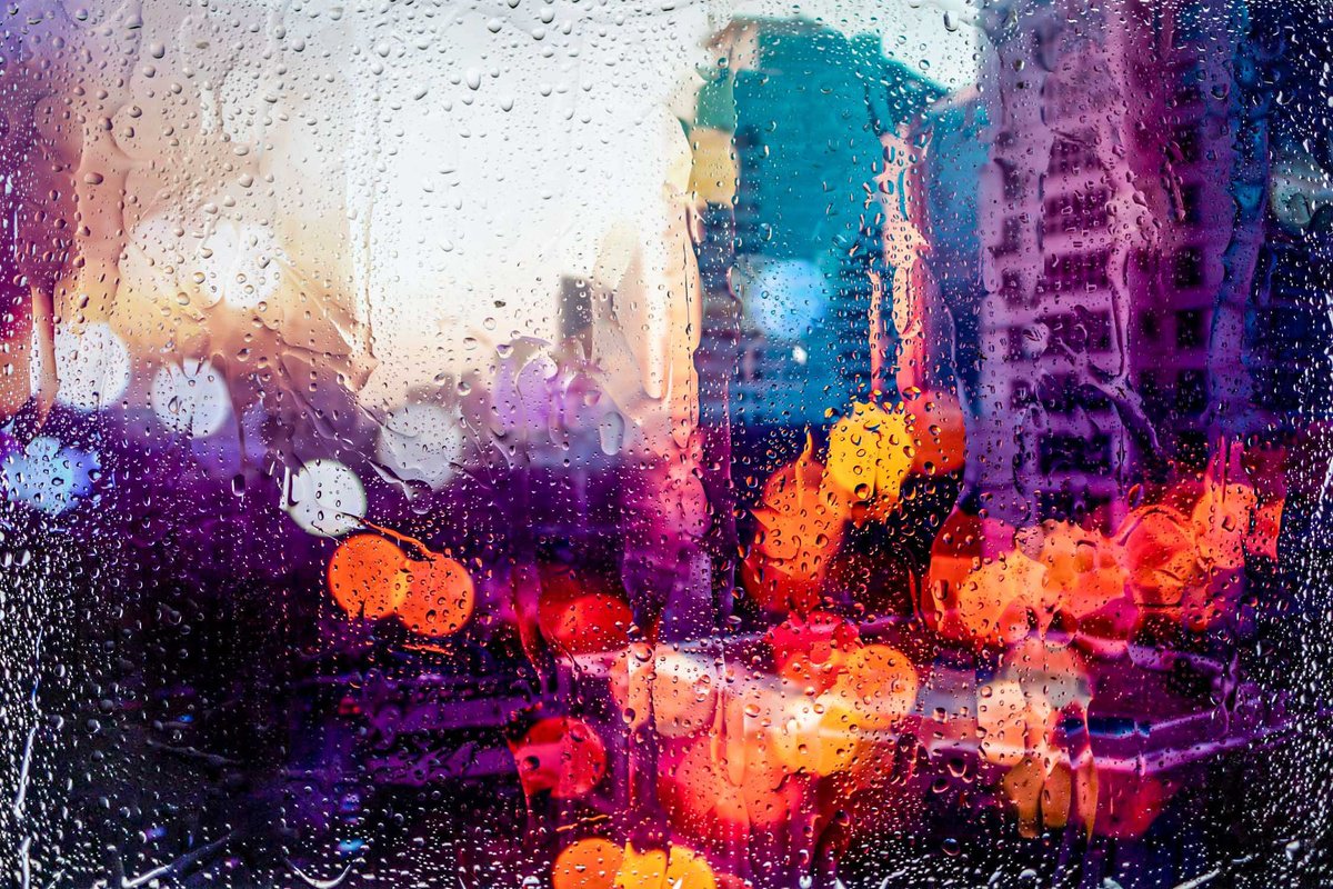 Abstract Cityscapes Photograph By Sven Pfrommer, 47 X 31", Rainy Days In Manila X, Original Artwork