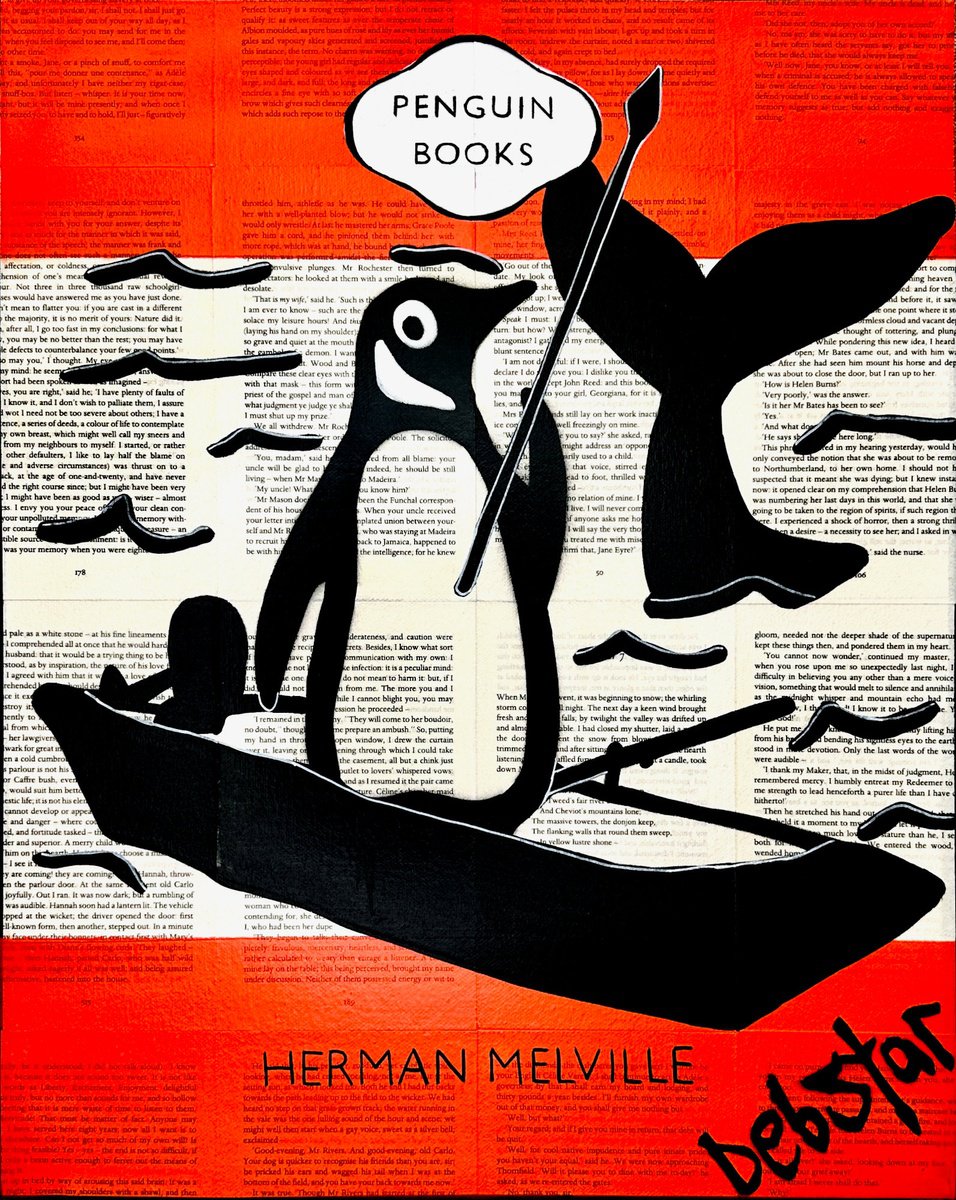 Urban And Pop Acrylic Painting , Penguin Books - Moby Dick 3 By Deborah Lang, 16 X 20, Artwork For Sale On Artfinder