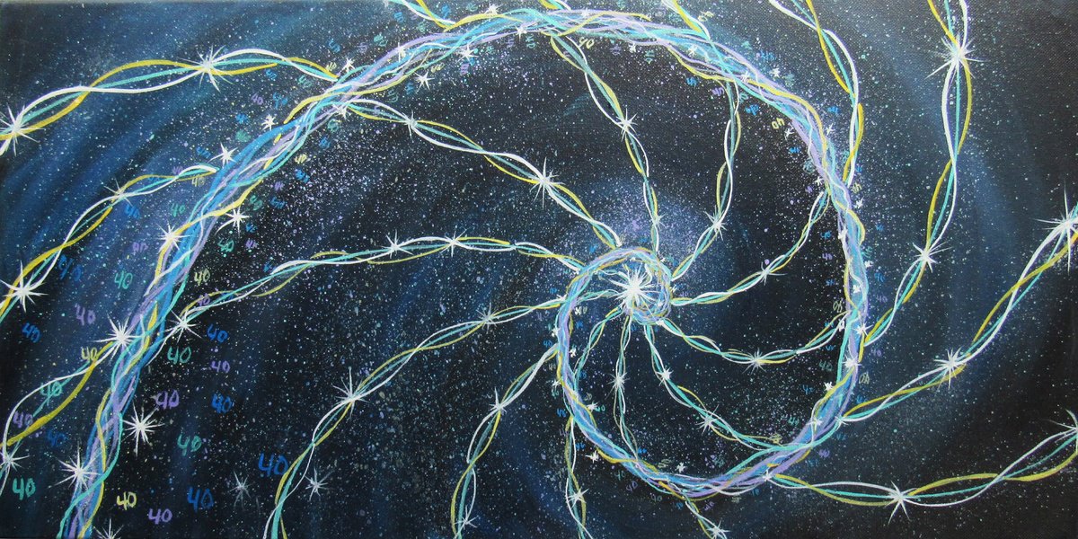 Impressionistic Abstract Acrylic Painting By William F. Adams, 24 X 12", God