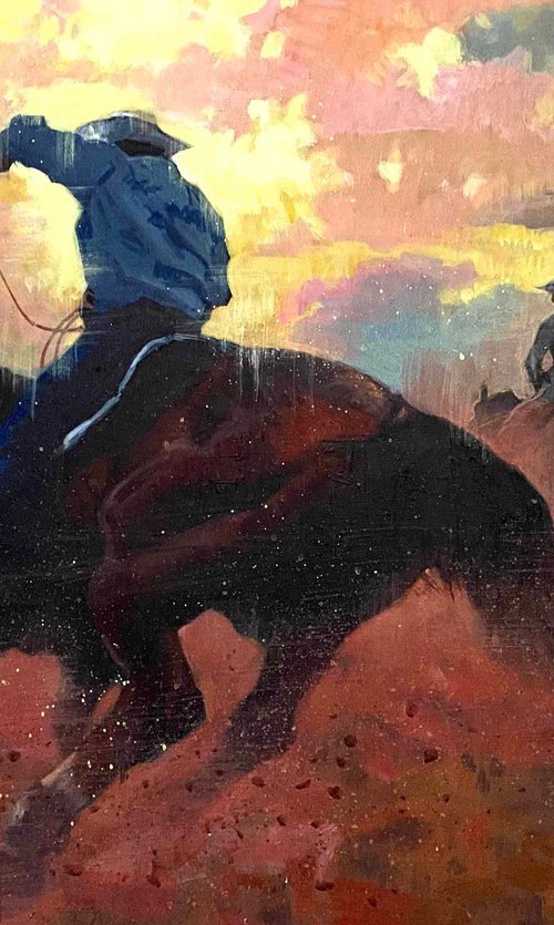 Cowboys Chasing the Sunset by Paul Cheng