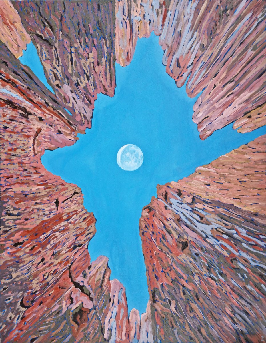 Impressionistic Landscape Oil Painting By Zulfiya Mukhamadeyeva, 28 X 35", Canyon, Original Artwork