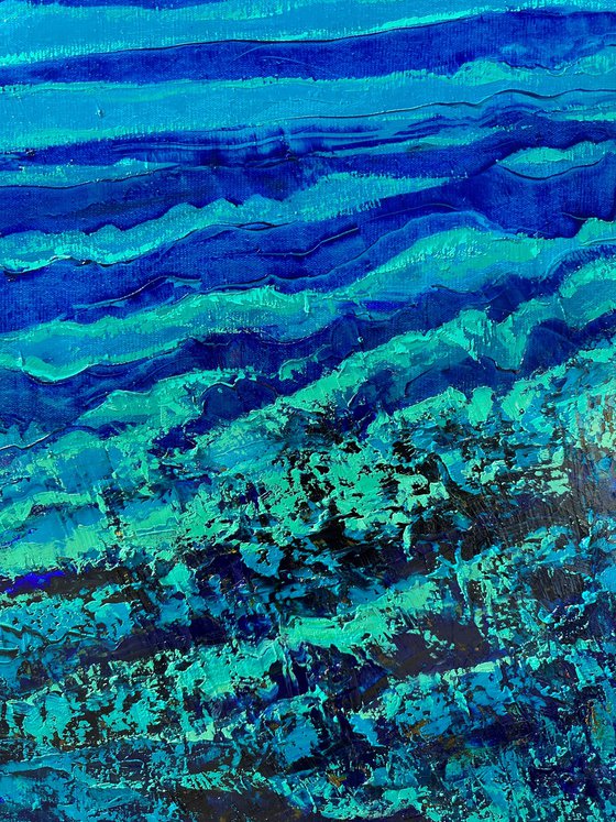 Turquoise Night 100×100cm
