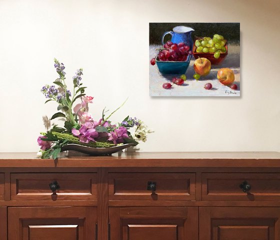 Still Life with Apples and Grapes