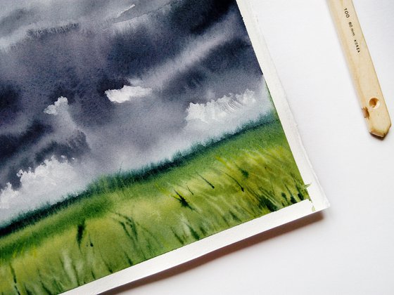 Clouds landscape painting