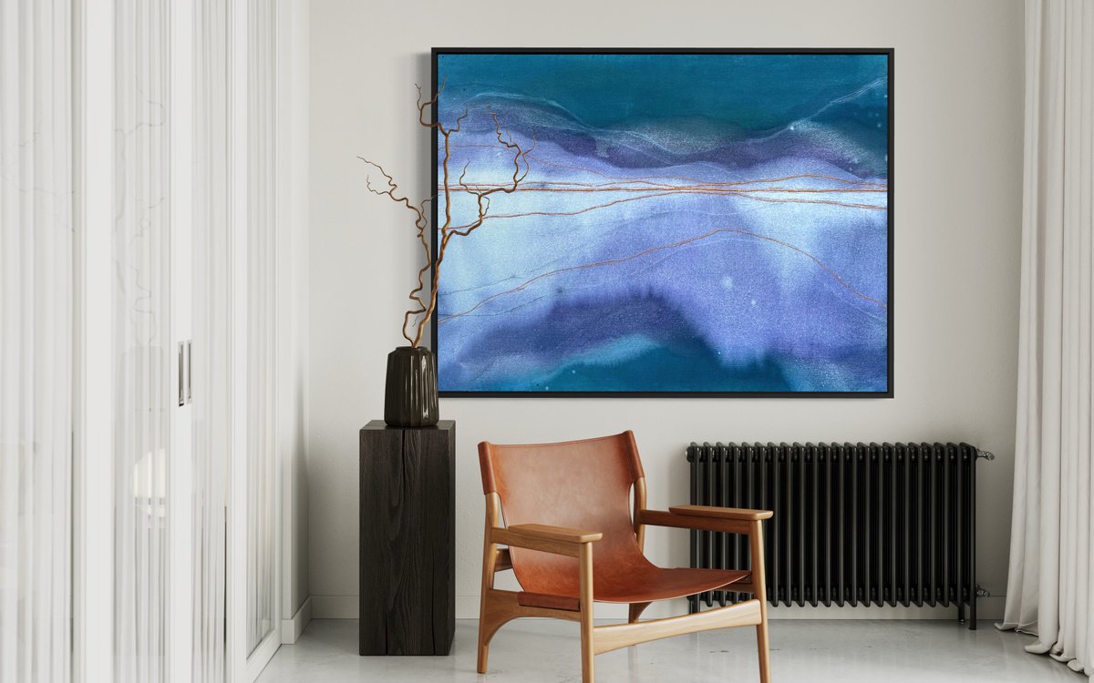 Organic Landscape Painting By Olya Tereschuk, 47 X 35", Phoenix, Original Artwork