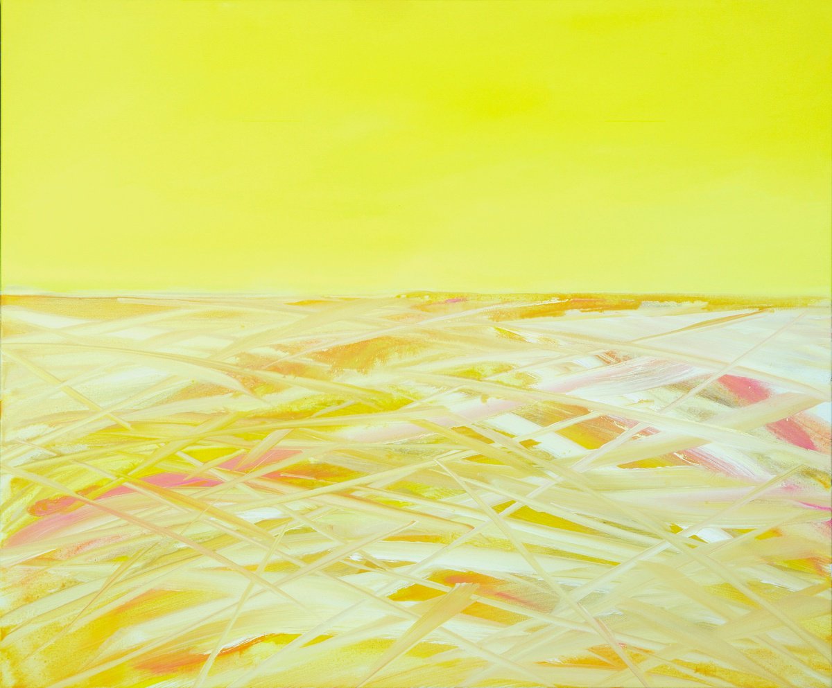 Organic Landscape Acrylic Painting By Katrin Roth, 47 X 39", Unknown Place 6, Original Artwork