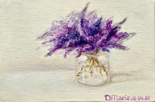 Lilac on white Still-Life's collection of miniatures by Marina Deryagina