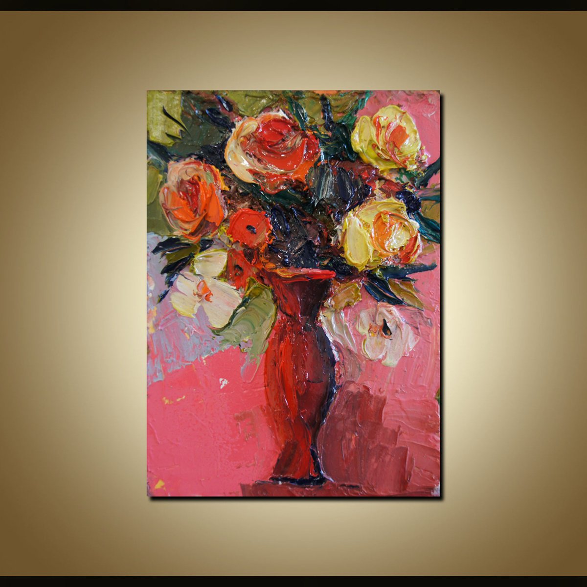 Roses, Framed oil painting by Stanislav Lazarov