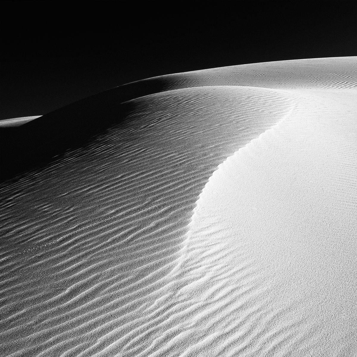 Abstract Landscape Photograph By Heike Bohnstengel, 24 X 24, White Sands, Lines, Original Artwork