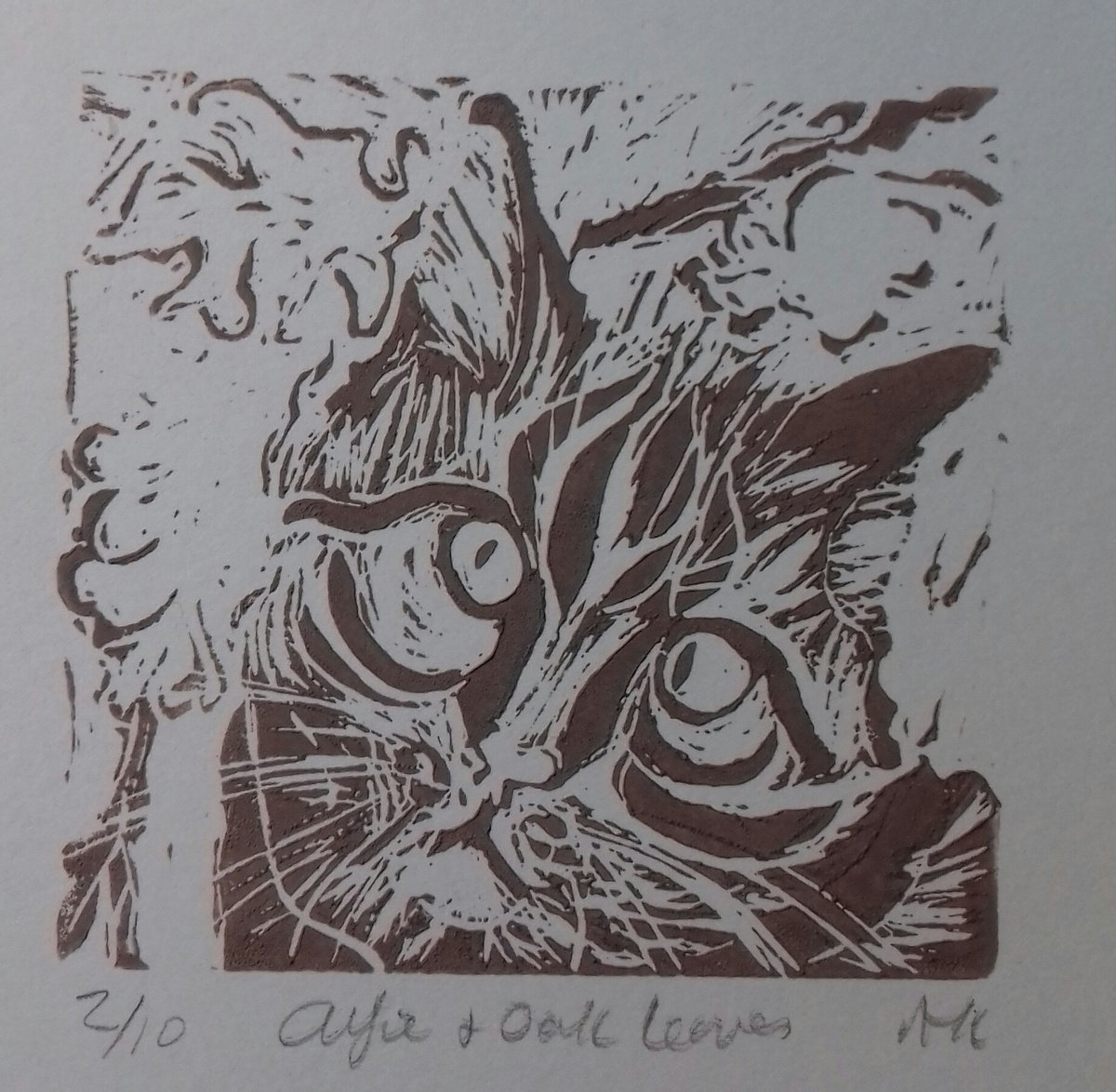 Alfie and Oak Leaves by Ann Kilroy