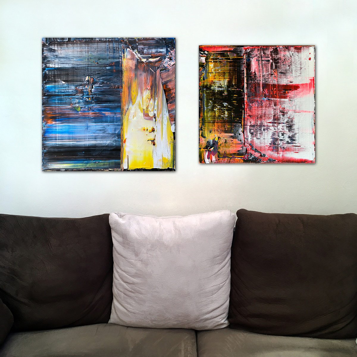 Abstract Acrylic Painting By Preston M. Smith (Pms), 34 X 18", "Afterburning", Original Artwork