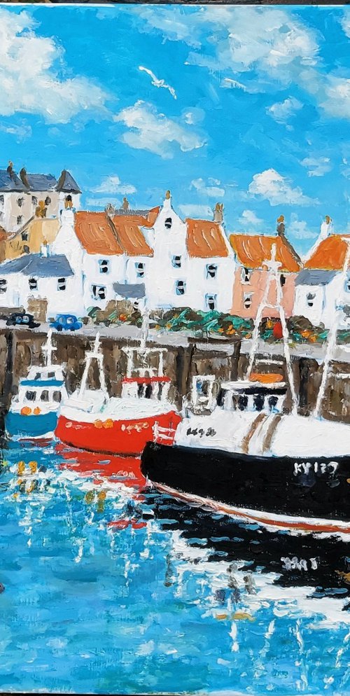 pittenweem harbour with seal by Colin Ross Jack