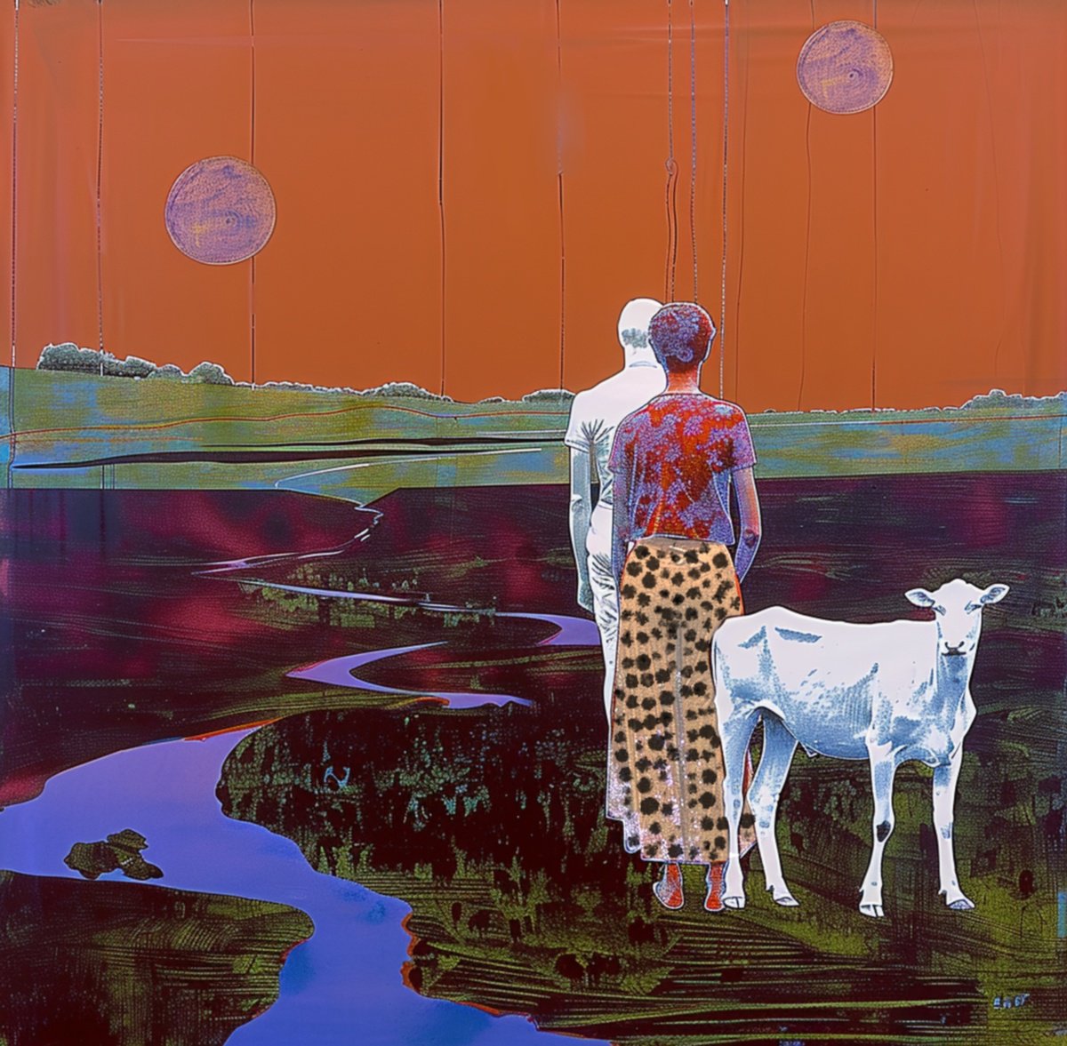 Abstract Landscape Acrylic Painting By Elizaveta Pugacheva, 39 X 39, Indecisiveness, Original Artwork