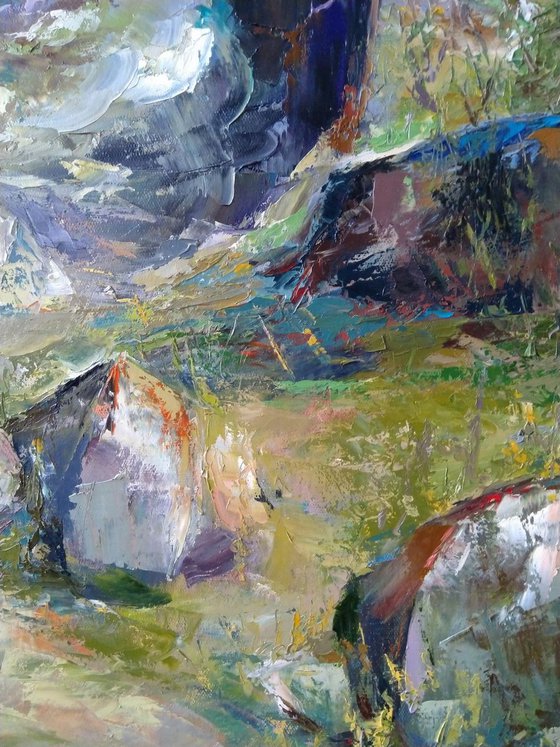 Trail(60x80cm, oil painting, impressionism, ready to hang)