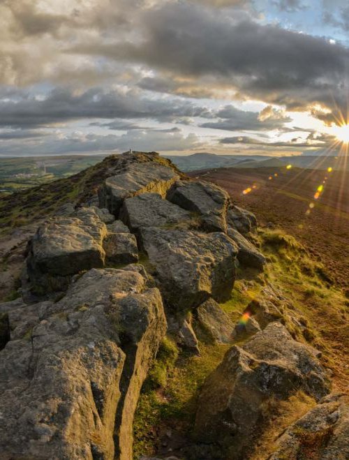 Win Hill Panoramic Sunset A3 by Ben Robson Hull