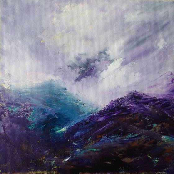Purple mountain top, Scottish mountain landscape