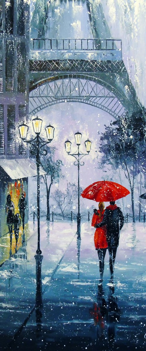The first snow in Paris by Olha Darchuk
