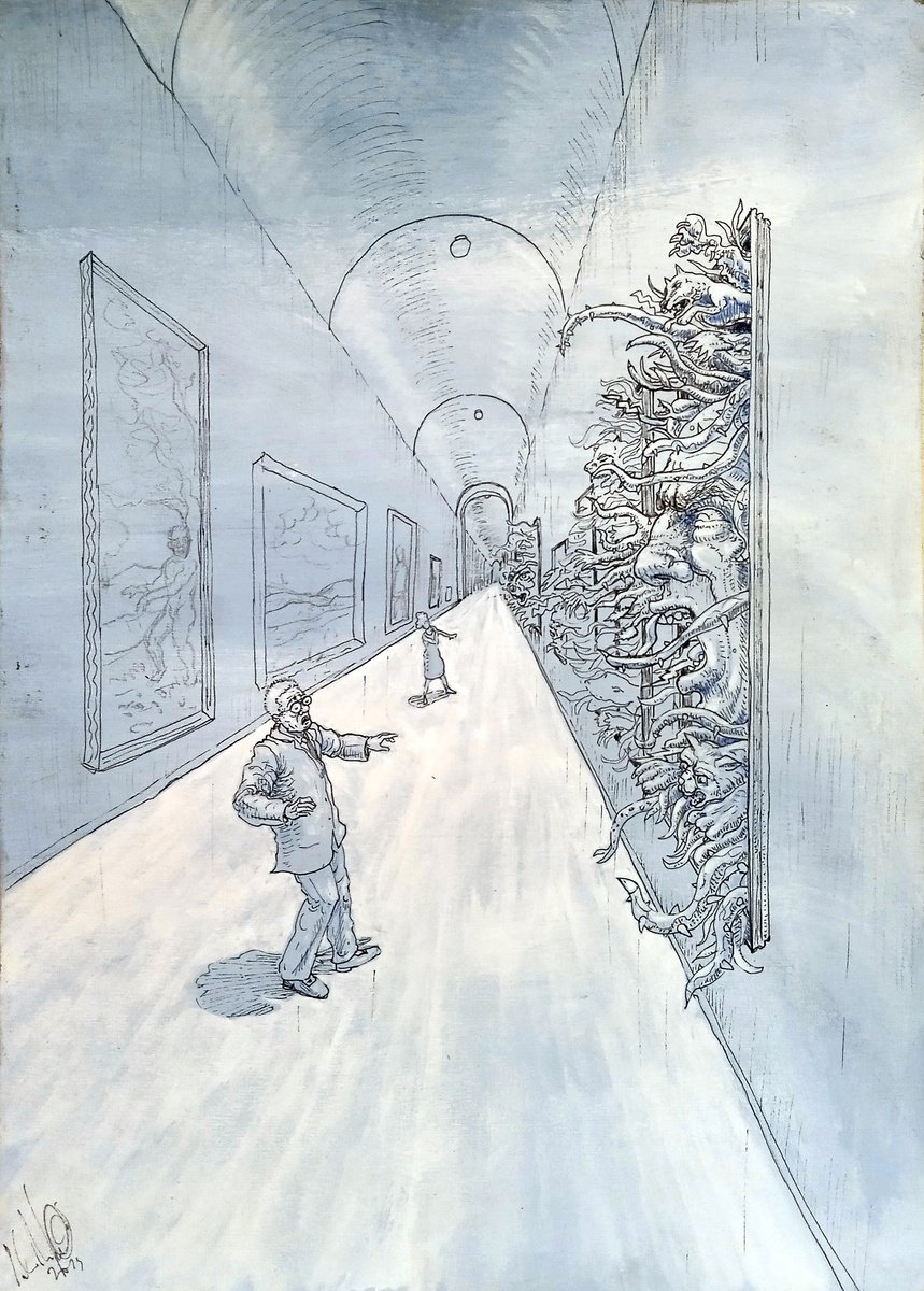 Cartoon Portrait Ink Drawing By Paolo Beneforti, 10 X 14", Raging Paintings, Original Artwork