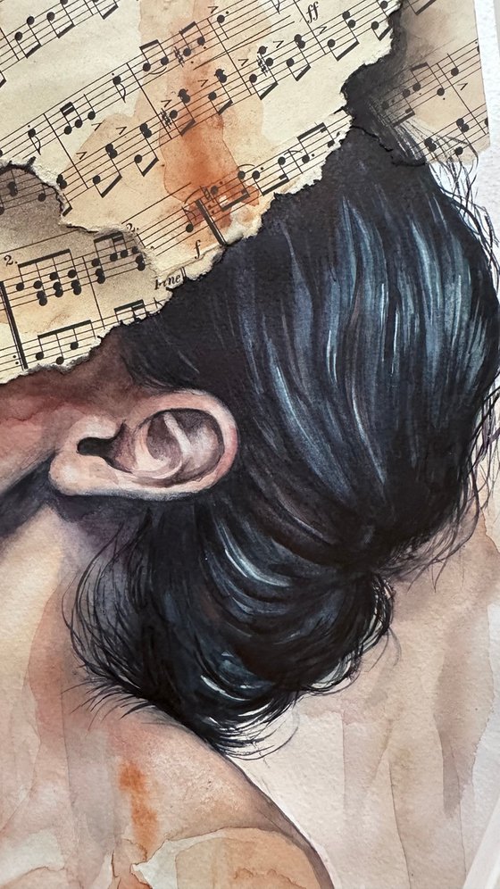 Immersion - Watercolor Sheet Music Collage