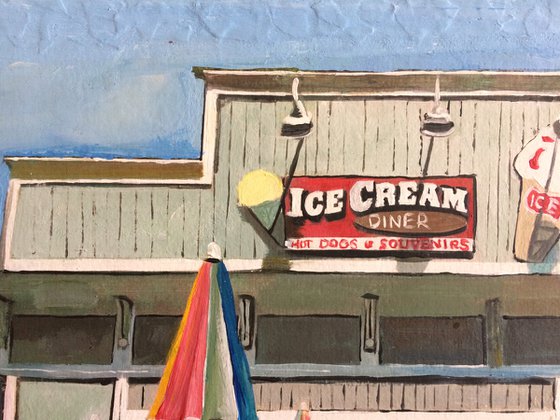 American Ice Cream Shop In Summer