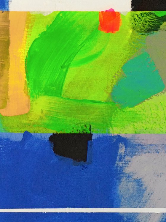 Ultramarine and Green Abstract